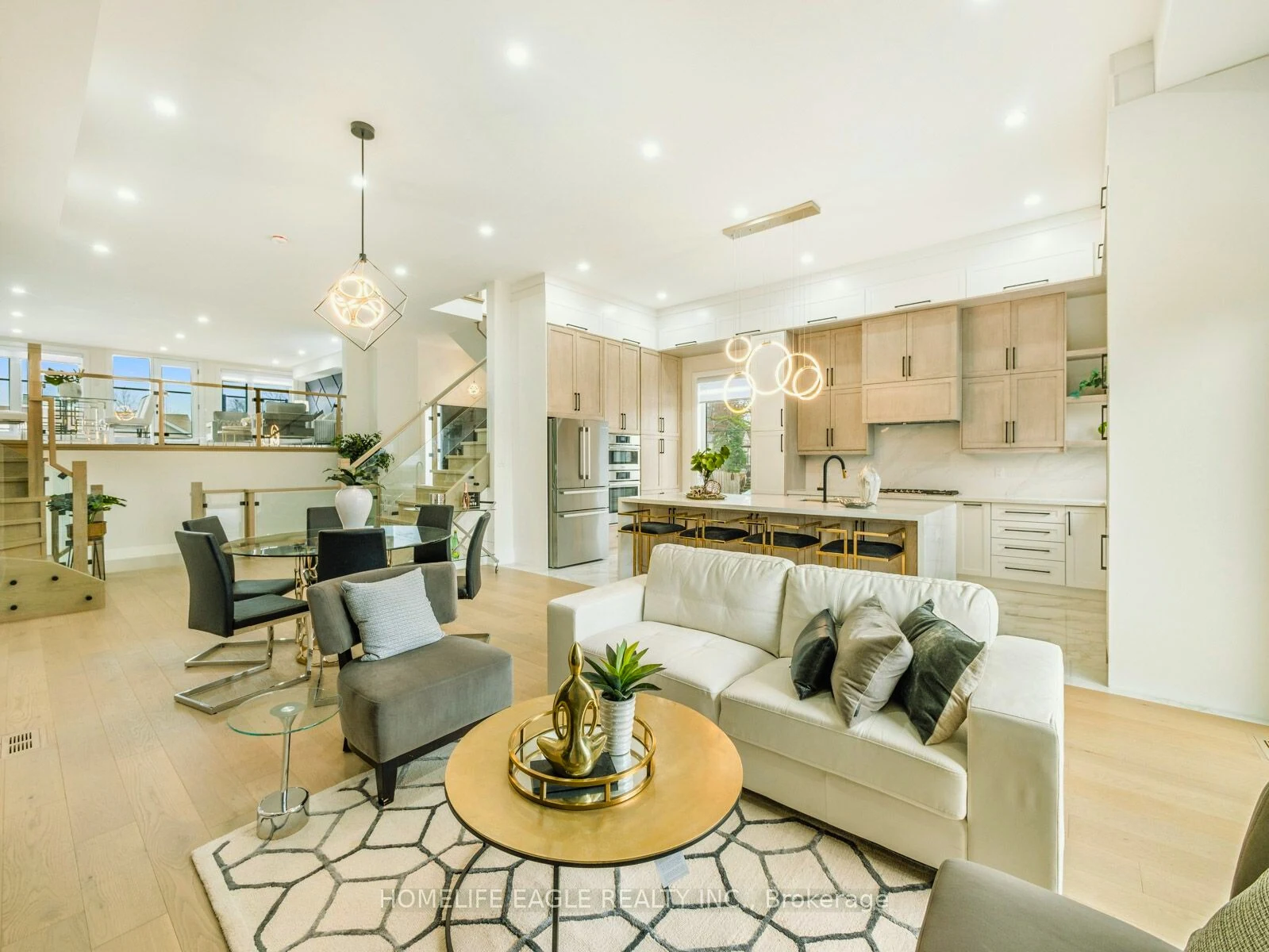Open living, dining and kitchen space